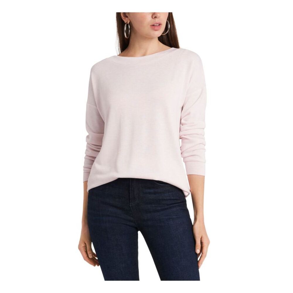 1. STATE Womens Pink Stretch Long Sleeve Crew Neck Sweater XS